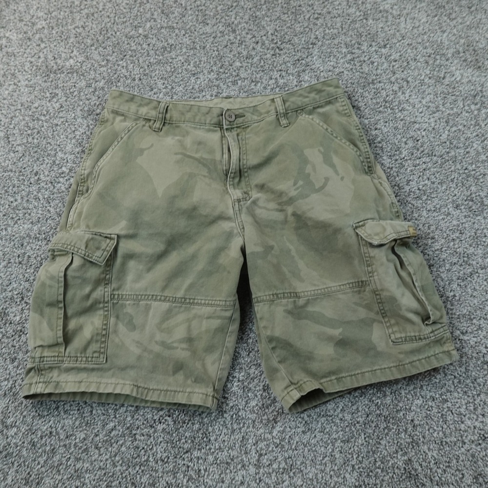 Wrangler Shorts Mens 33 Green Camo Cargo Military Utility Outdoor Work Hunting